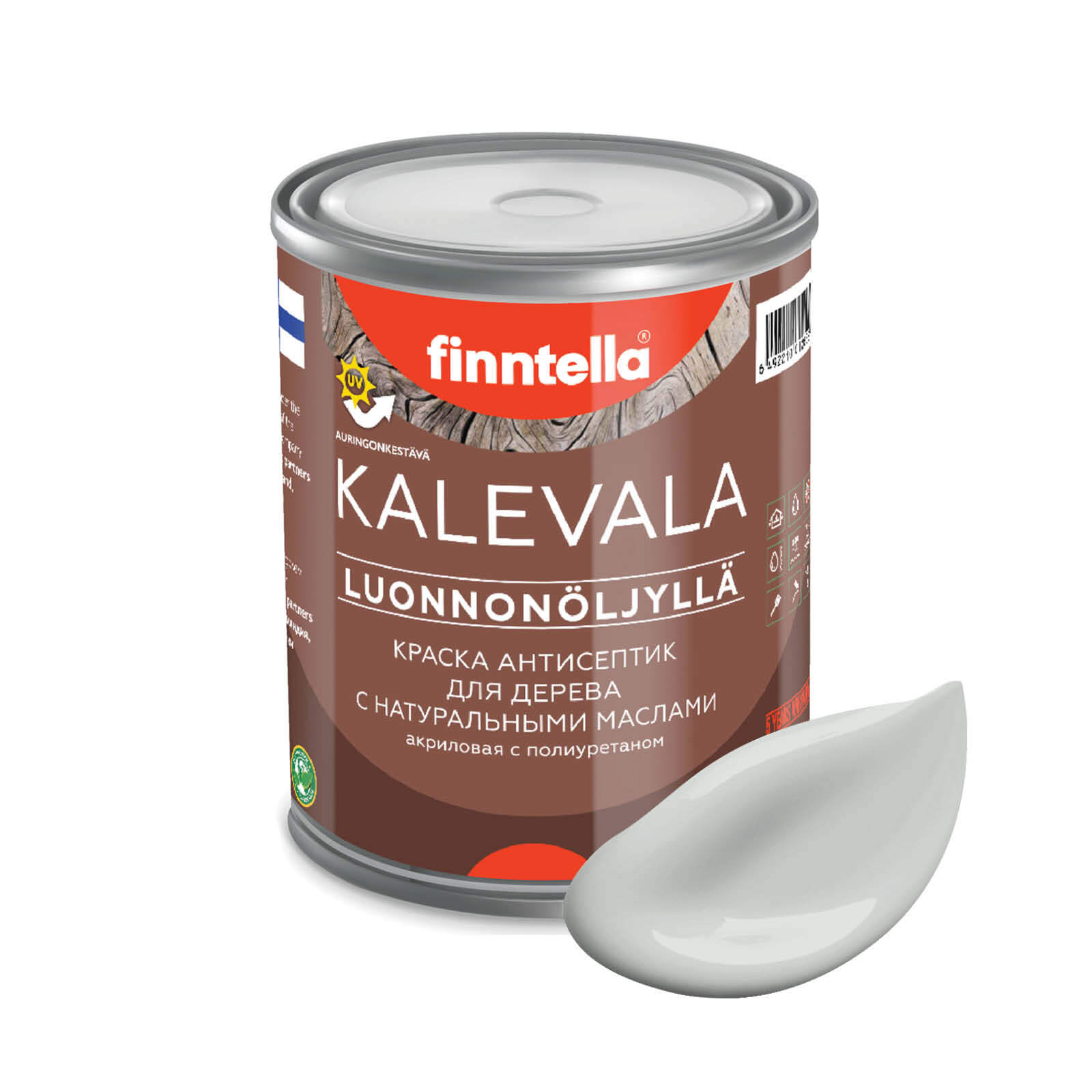 

Краска для дерева и деревянных фасадов FINNTELLA KALEVALA, с натуральным маслом и полиурет, Серый, KALEVALA NLC