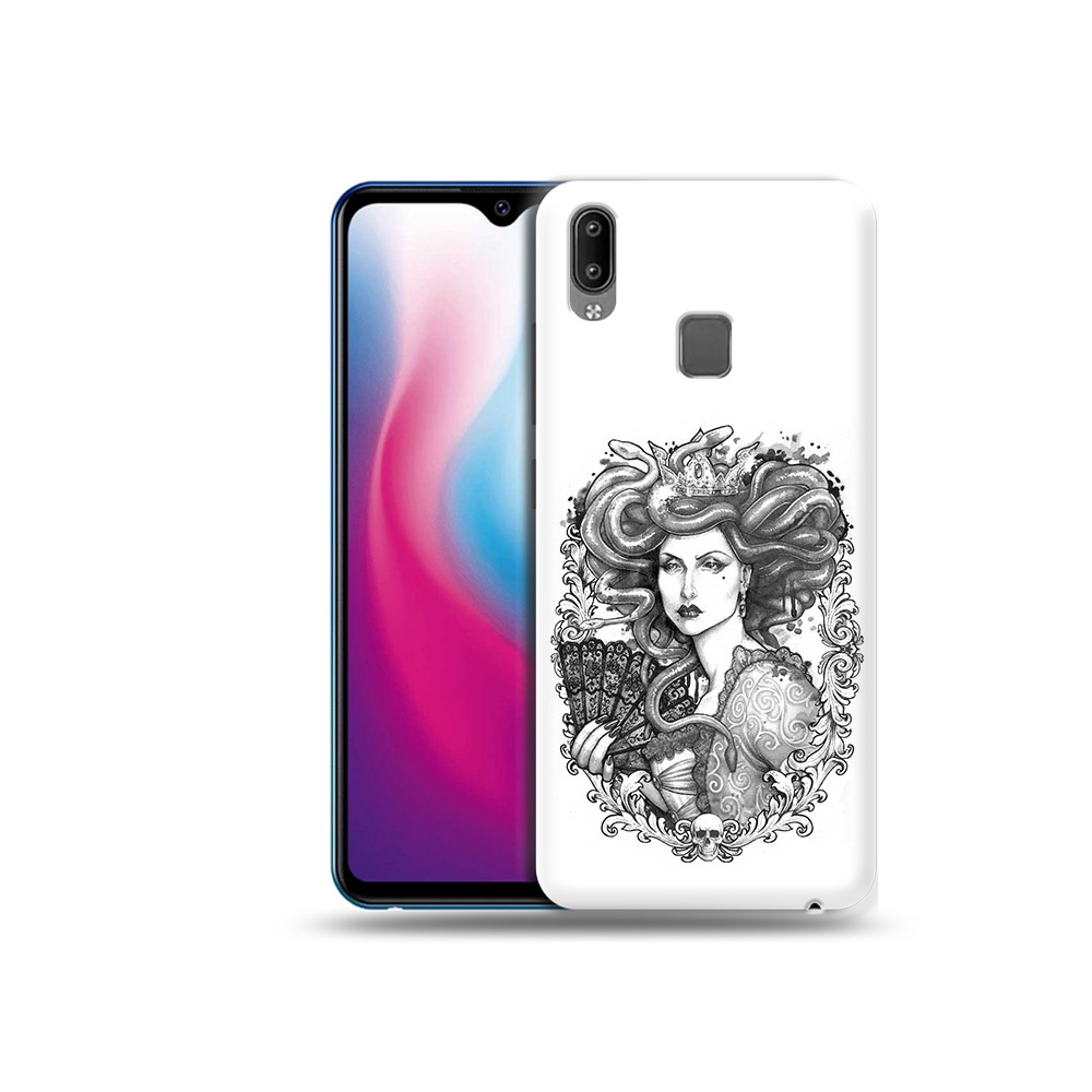 

Чехол MyPads Tocco для Vivo Y93 Lite медуза черно белый, Прозрачный, Tocco