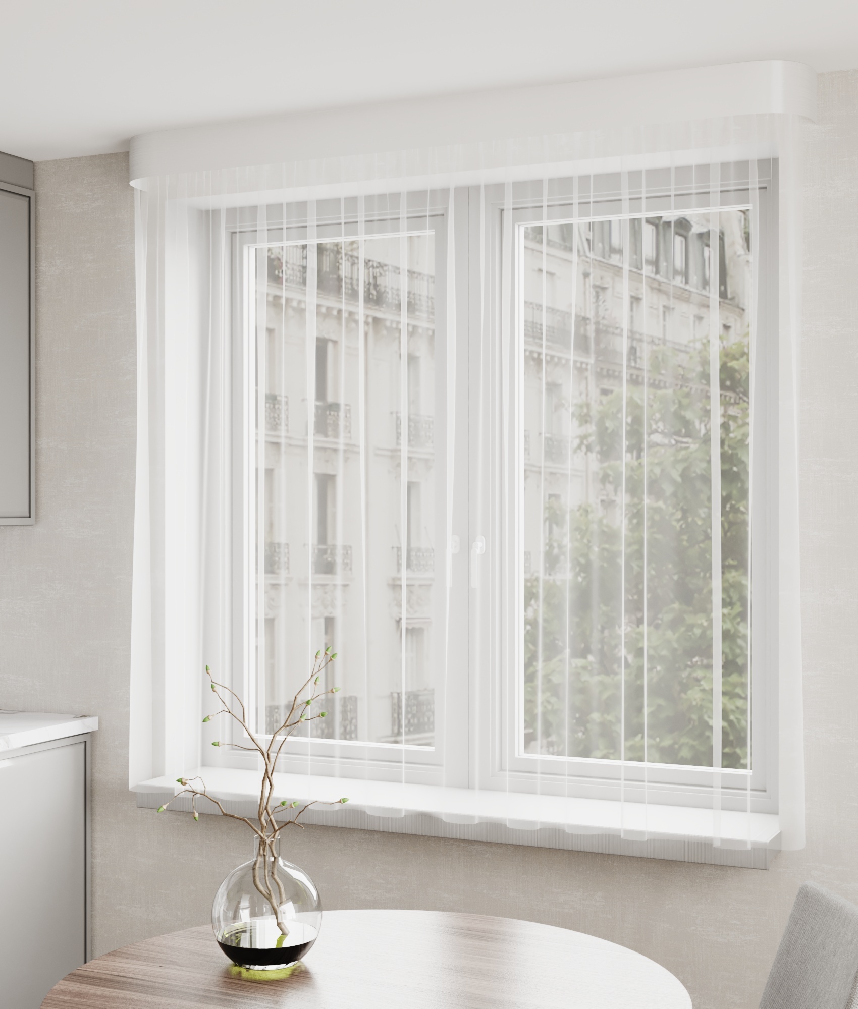 

Тюль для кухни короткая LEGRAND Вуаль 270х160 белый, ВУАЛЬ