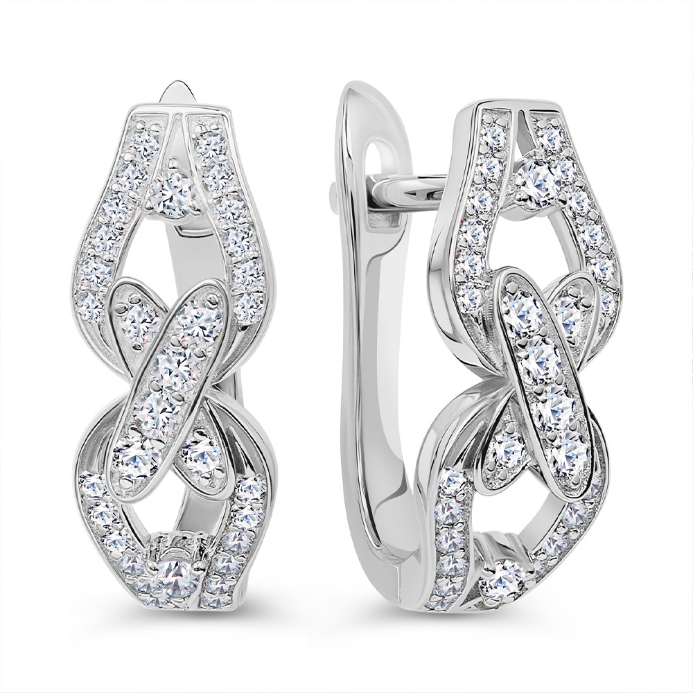 

Серьги из серебра 585Gold 702009796, фианит, 702009796