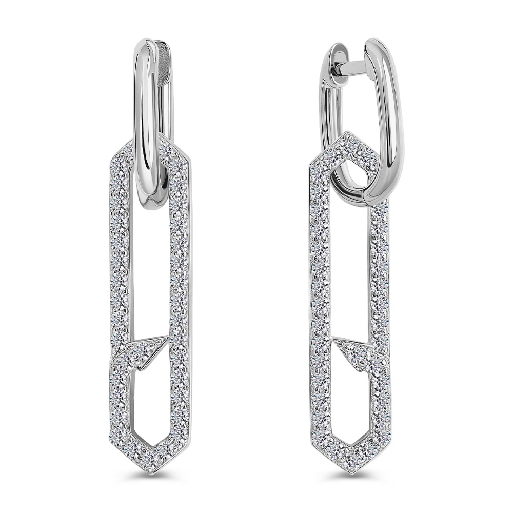 

Серьги из серебра 585Gold 702009785, фианит, 702009785