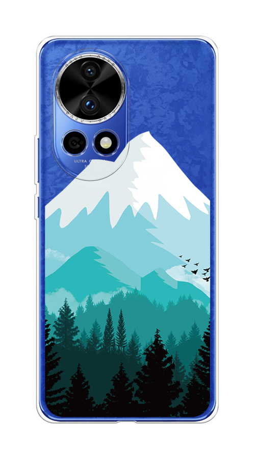 

Чехол на Huawei Nova 12 Pro "Синяя снежная гора", Белый;голубой;бирюзовый, 6123150-1
