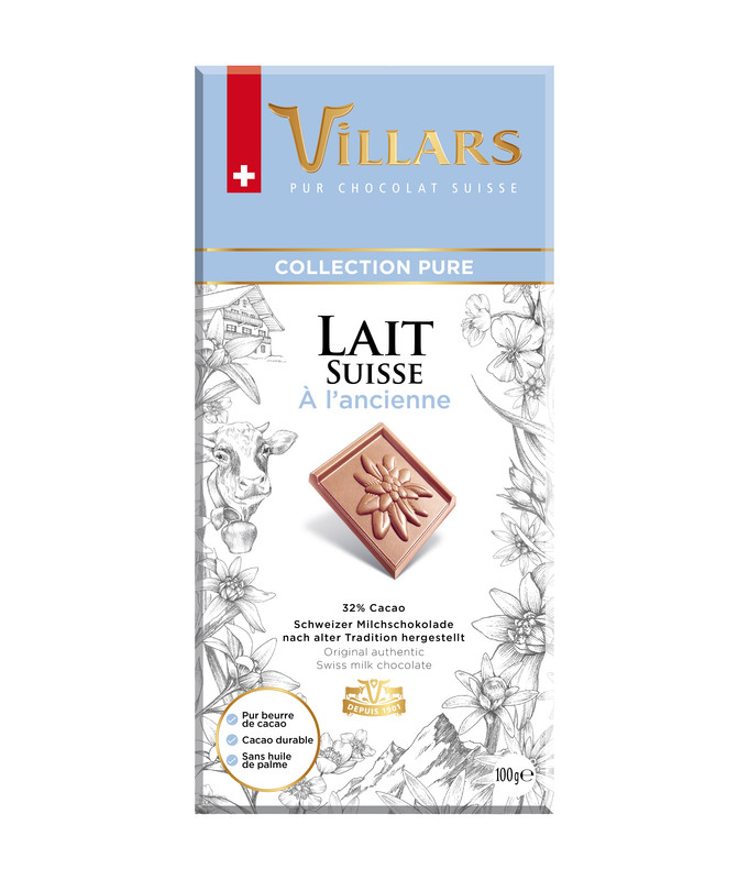 Шоколад молочный, Villars, 100 г, Швейцария
