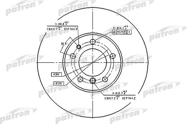 Диск тормозной передн BMW: 7 94-01 PATRON PBD2687