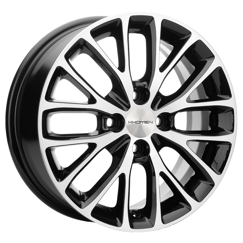 фото Диск литой 6.0x15 4x100 et48 dia 54.1 khomen khw1506 (15_rio i) black-fp khw100603 khomen wheels