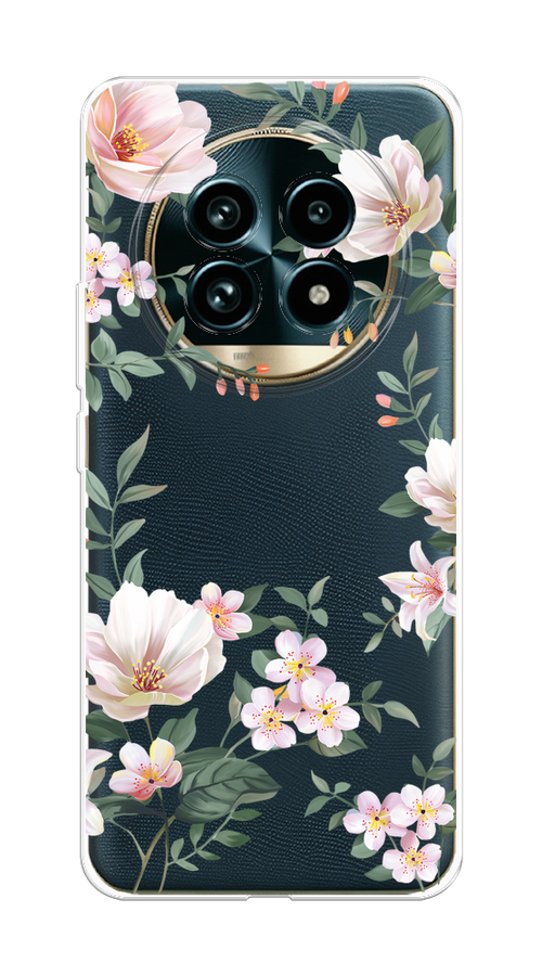 

Чехол на Realme 13 Pro+/13 Pro "Beautiful white flowers", Бежевый;зеленый, 2518150-1