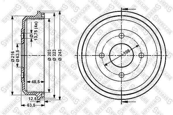 

Тормозной барабан STELLOX 6025-2532-SX