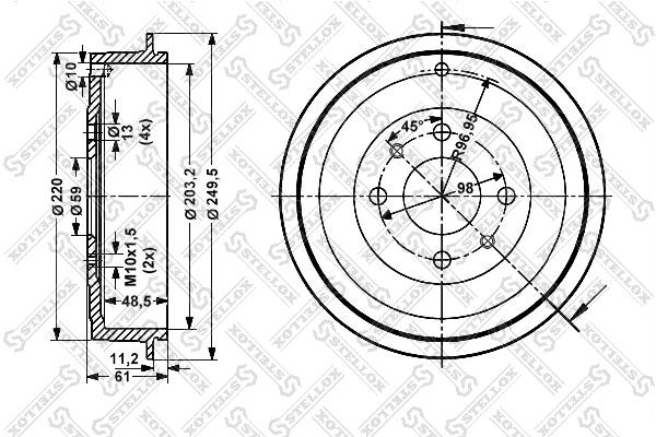 

Тормозной барабан STELLOX 6025-2314-SX