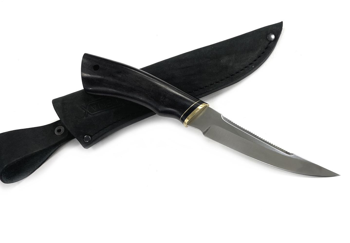 Нож Lemax Рыбак-2, сталь 95Х18, чёрный граб