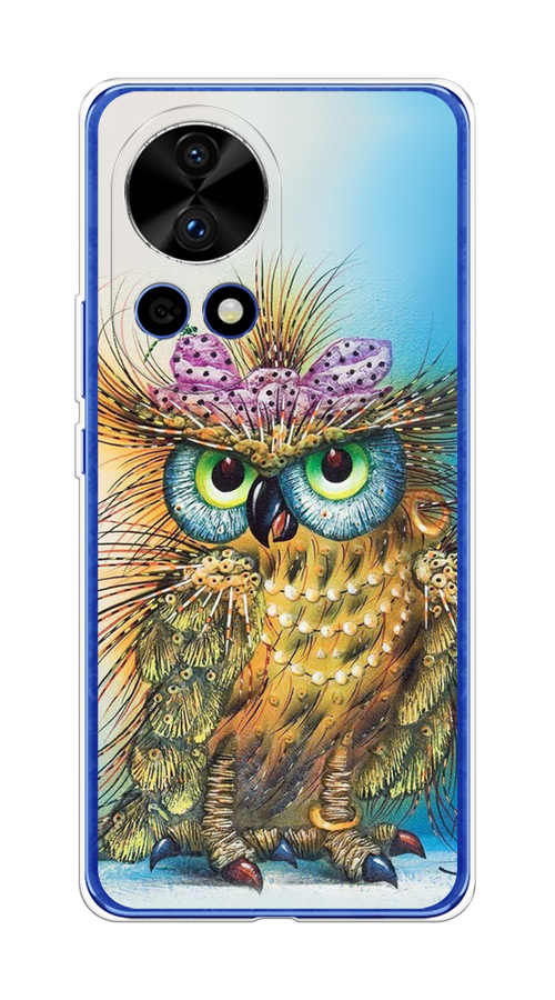 

Чехол на Huawei Nova 12 Pro "Модная сова", Коричневый;голубой, 6123150-1