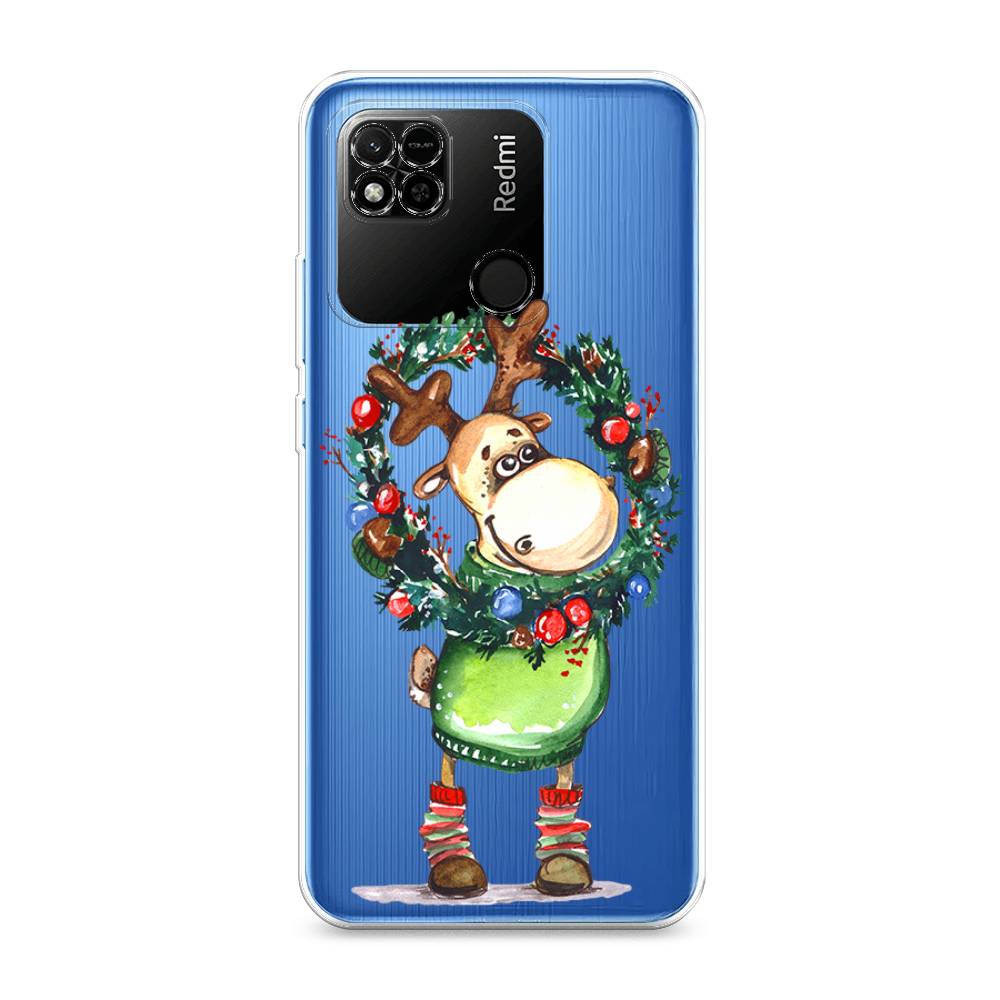 

Чехол на Xiaomi Redmi 10A "Олень с новогодним венком", 313950-4