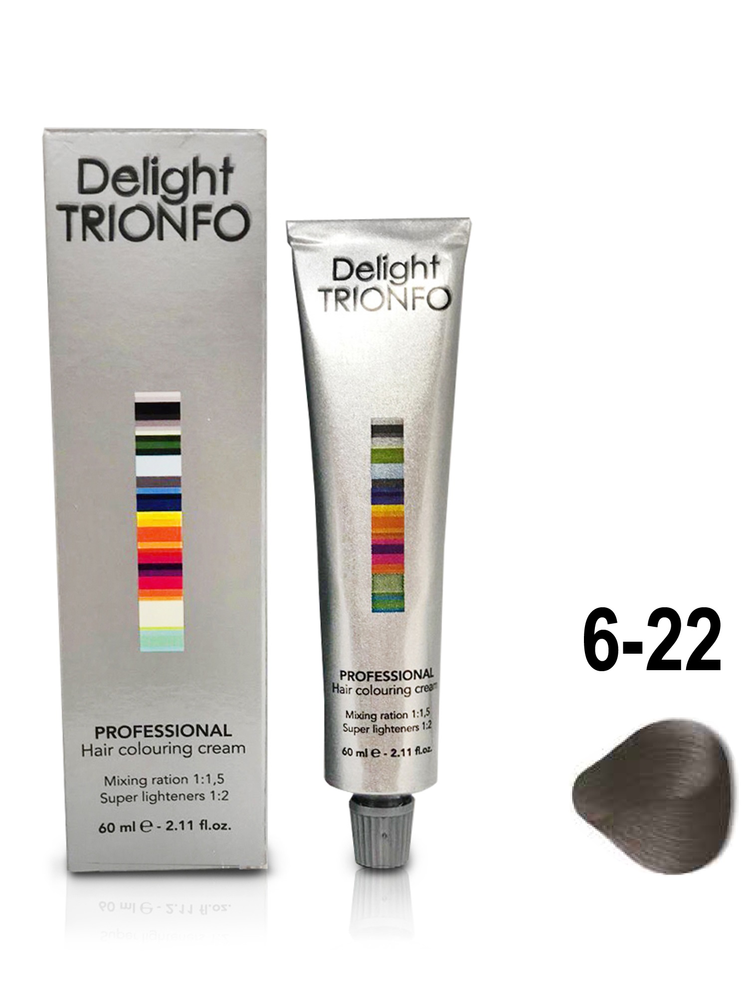 Краска для волос Constant Delight Trionfo 6-22 темно-русый интенсивно-пепельный 60 мл халат женский махровый 80% хлопок 20% полиэстер темно голубой 48 багира lx 13 005 1