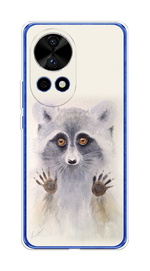 

Чехол на Huawei Nova 12 Pro "Енот за стеклом", Бежевый;серый, 6123150-1