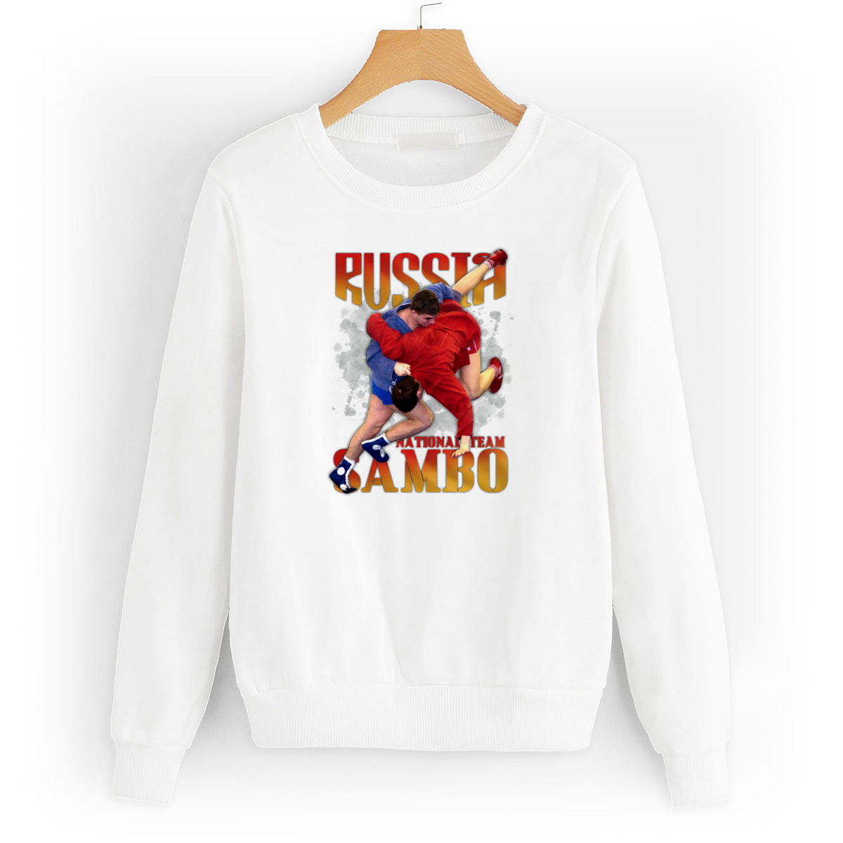 

Свитшот белый CoolPodarok Russia Sambo. Самбо, 4W015517