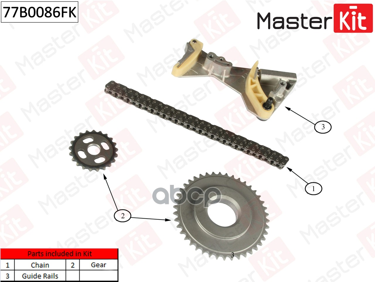 

К-Т Грм Masterkit 77b0086fk Audi: 2.0tdi 16v 04-08 MasterKit арт. 77B0086FK