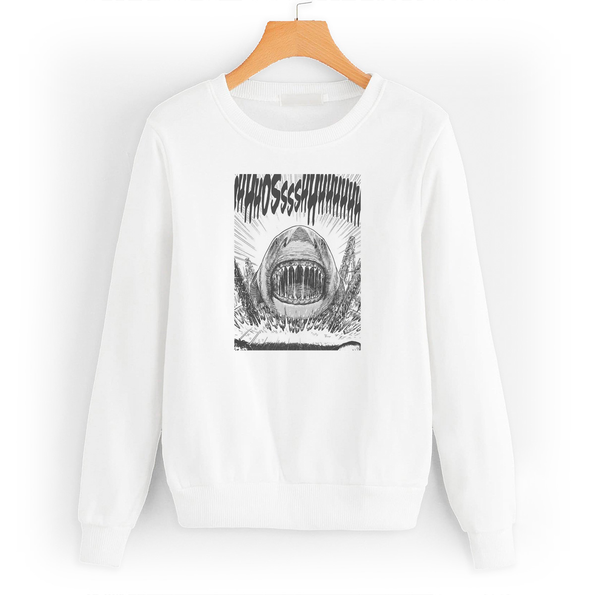 

Свитшот белый CoolPodarok Акула, 6W022112
