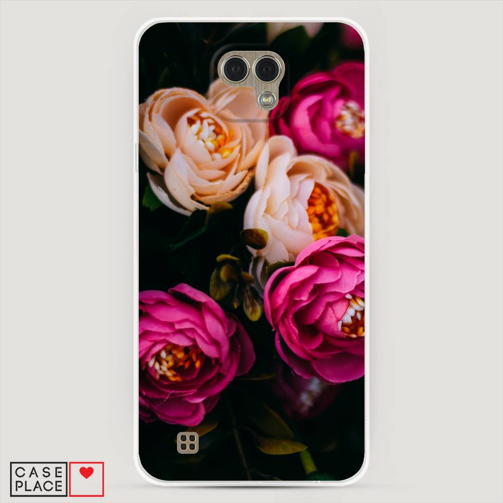 

Чехол Awog "Розовые пионы на черном" для LG X Cam