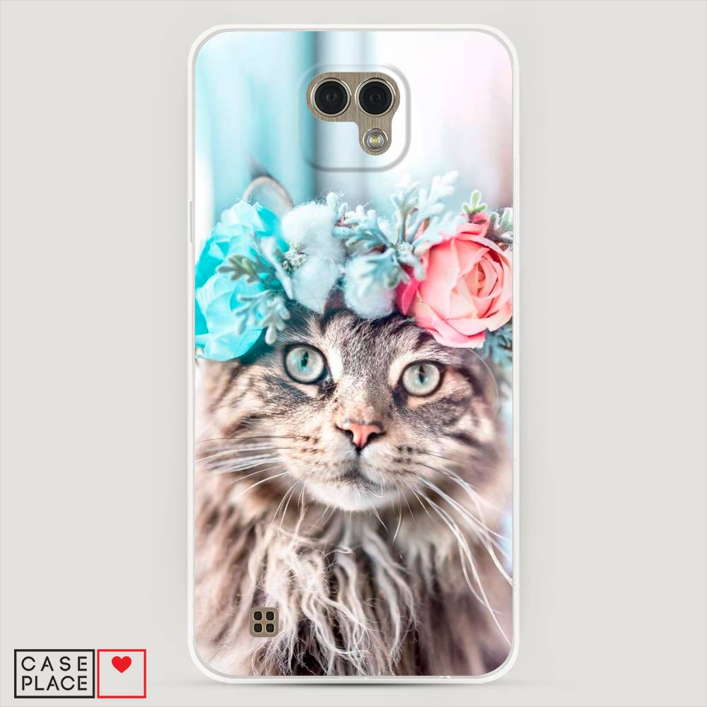 

Чехол Awog "Кот в венке" для LG X Cam