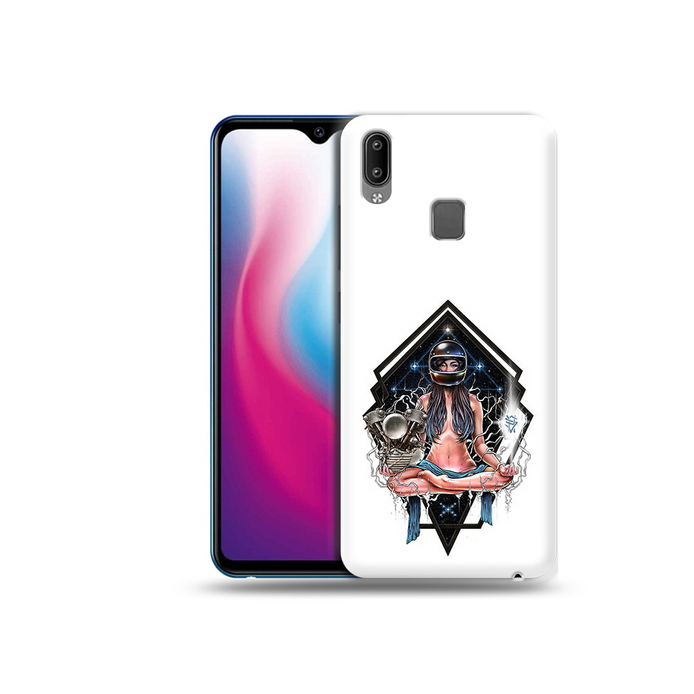 

Чехол MyPads Tocco для Vivo Y93 Lite красивая девушка в шлеме, Прозрачный, Tocco