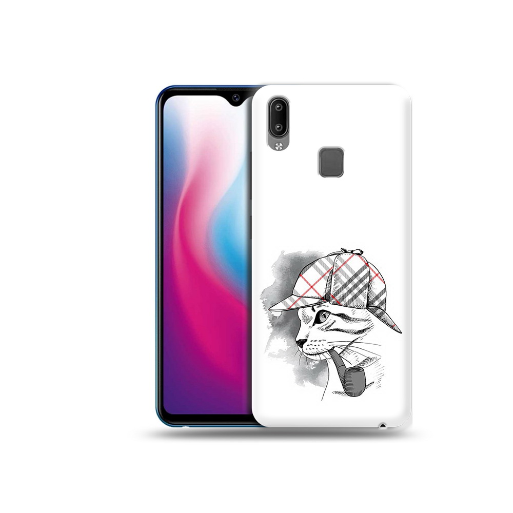 Чехол MyPads Tocco для Vivo Y93 Lite кошка с трубкой