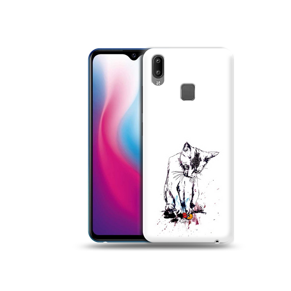 

Чехол MyPads Tocco для Vivo Y93 Lite кот и микки, Прозрачный, Tocco