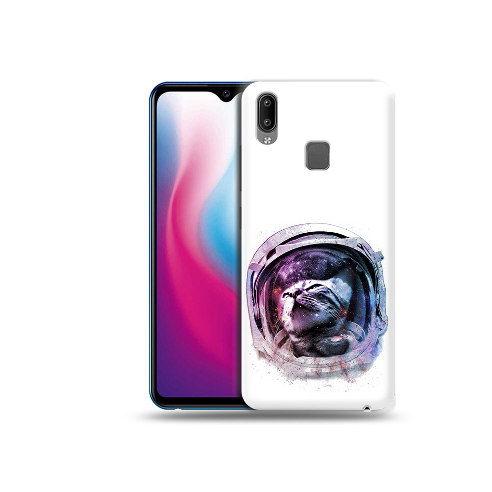 

Чехол MyPads Tocco для Vivo Y93 Lite кот в шлеме, Прозрачный, Tocco