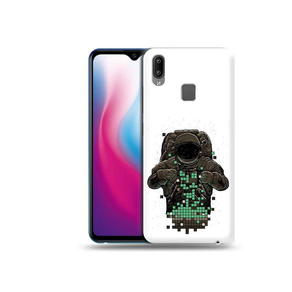 

Чехол MyPads Tocco для Vivo Y93 Lite космонавт с пикселями, Прозрачный, Tocco
