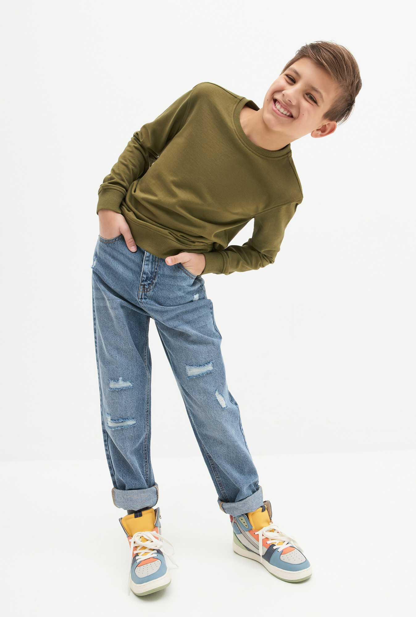 Джинсовые брюки для мальчиков Acoola 20110440037 цв.синий р.146