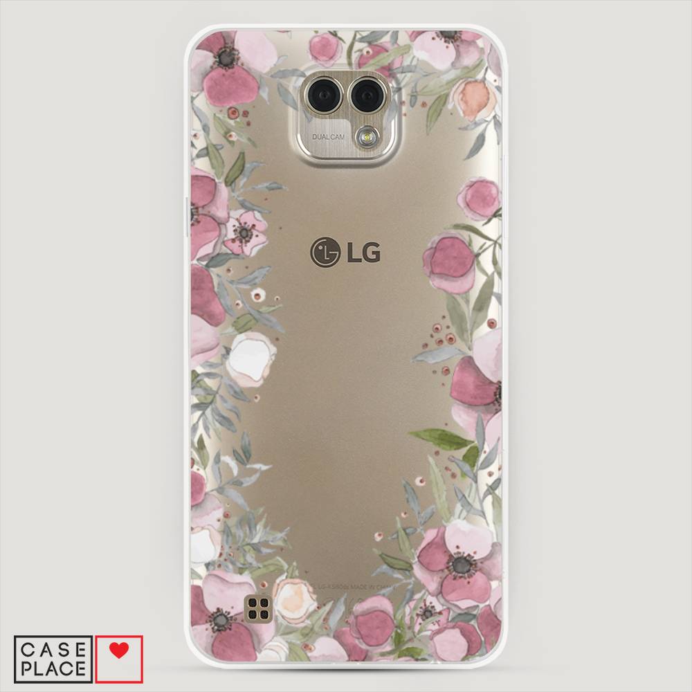 

Чехол Awog "Розовая цветочная рамка" для LG X Cam