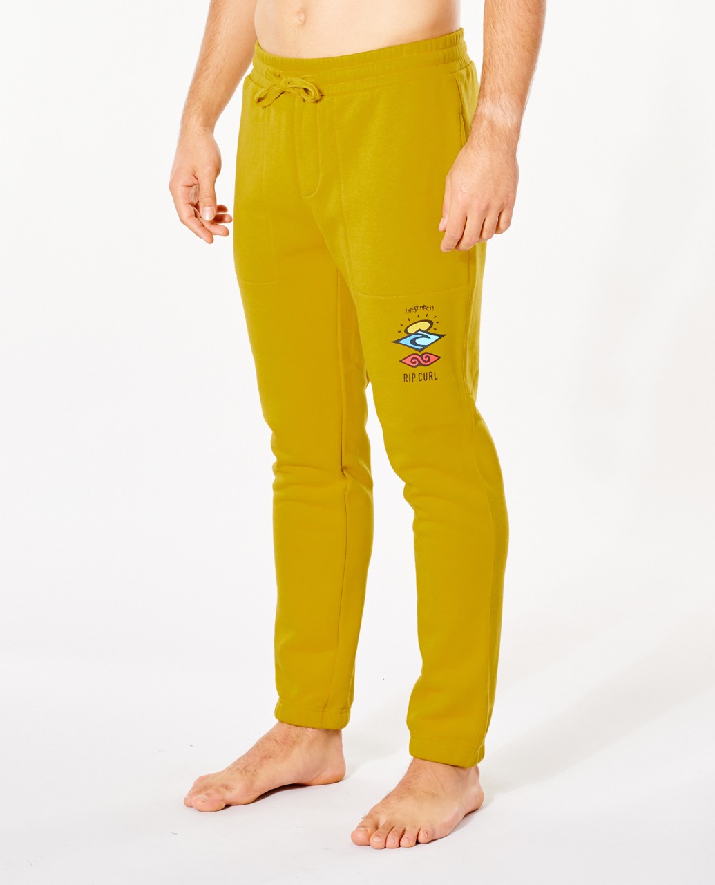 

Спортивные брюки мужские Rip Curl SEARCH ICON TRACKPANT желтые L, SEARCH ICON TRACKPANT