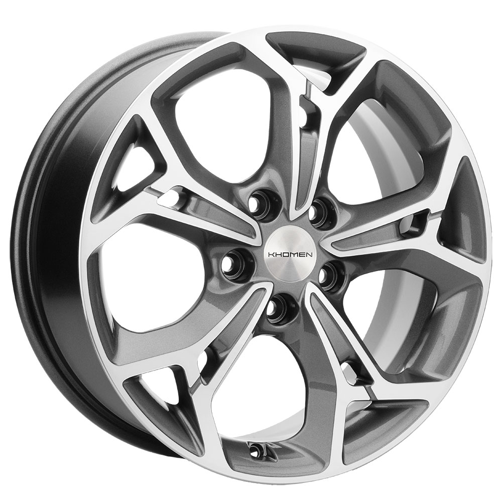 

Диск литой 7.0x17 5x114.3 ET45 dia 66.1 KHOMEN KHW1702 (ZV 17_X-trail) GRAY-FP KHW101111, Серебристый