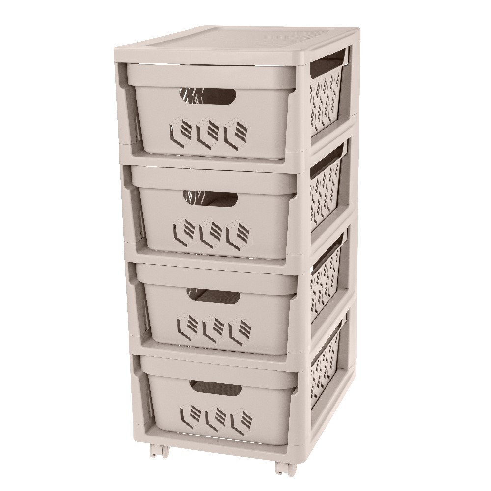 

Комод на колесах Еconova DELUXE 4 ящика 38,5x30х69 см бежевый