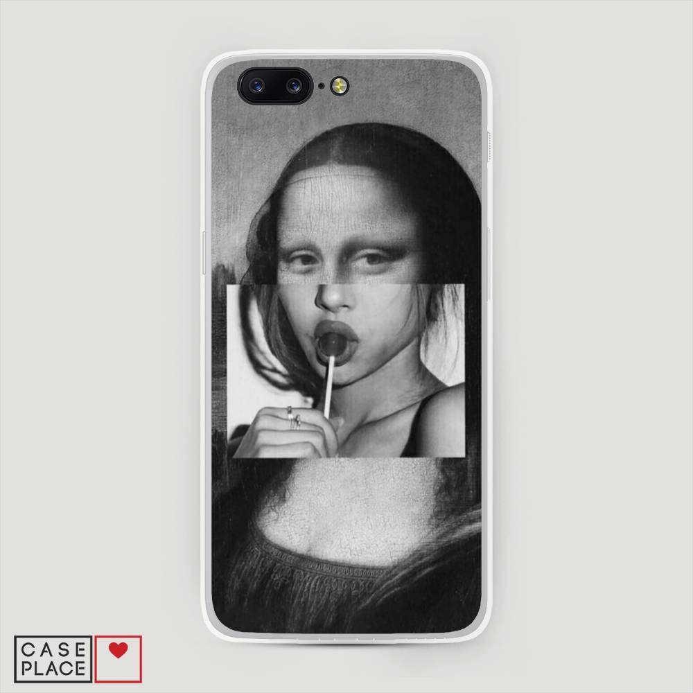 

Чехол Awog на OnePlus 5 / ВанПлас 5 "Mona Lisa sucking lollipop", Серый, 150250-9