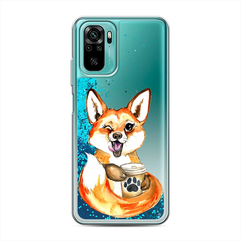 

Чехол Awog на Xiaomi Redmi Note 10/Note 10S/M5s "Подмигивающая лиса с кофе", Разноцветный, 39793-1