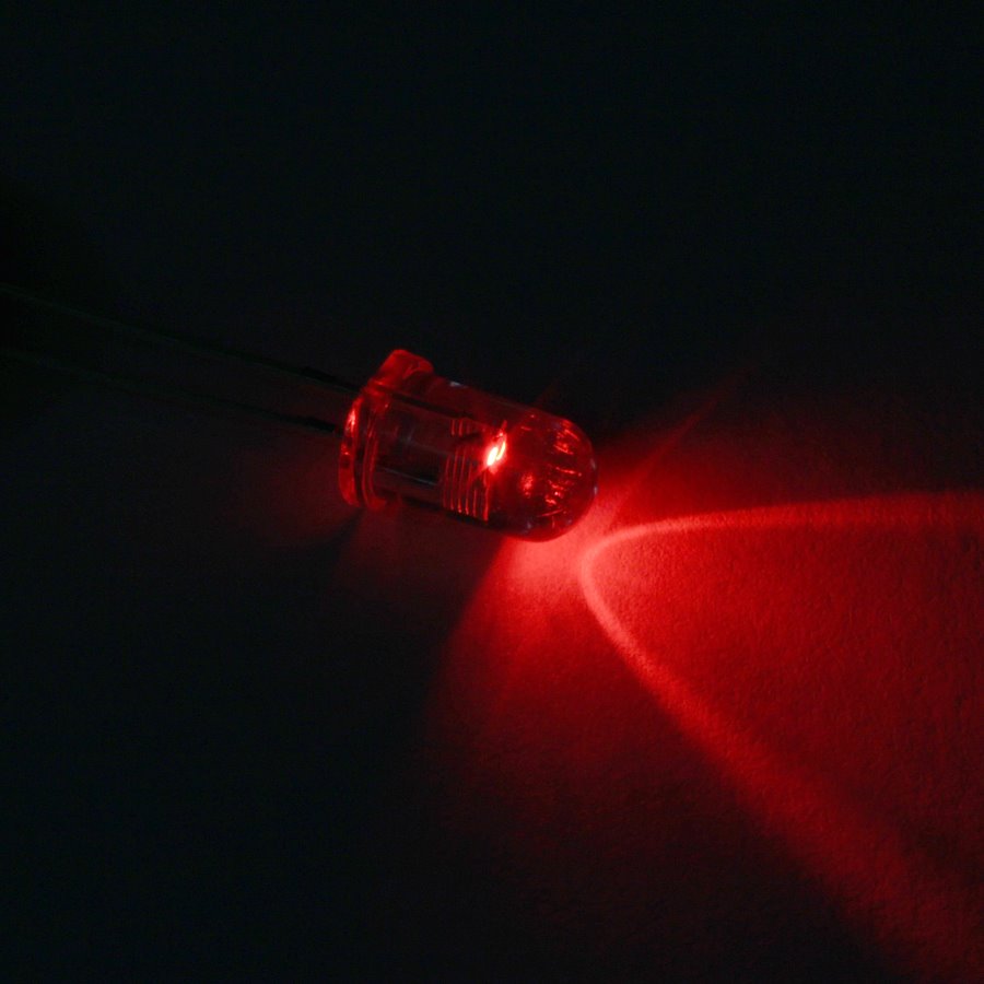 фото Светодиод 5мм цвет красный, яркий, линза tongcan