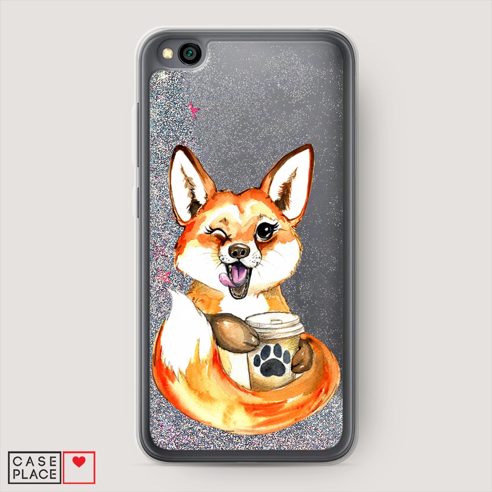 

Чехол Awog на Xiaomi Redmi Go "Подмигивающая лиса с кофе", Разноцветный, 35191-1