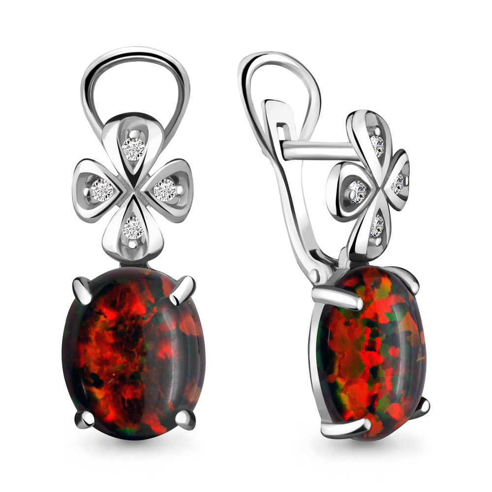 

Серьги из серебра с фианитом Aquamarine 4477387А_925_р, 4477387А_925_р