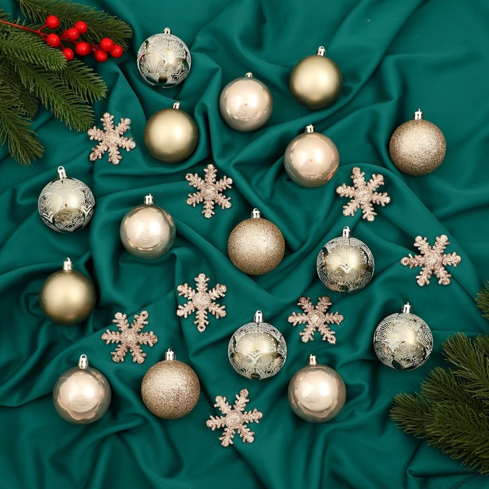 

Елочная игрушка Зимнее волшебство Снежная феерия шелк 9510387 40 шт. разноцветный, Снежная феерия шелк