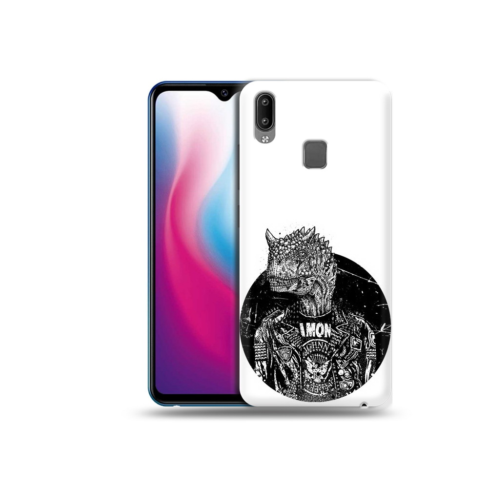 

Чехол MyPads Tocco для Vivo Y93 Lite динозавр в куртке, Прозрачный, Tocco