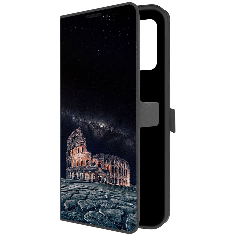 

Чехол-книжка Krutoff Eco Book для Realme C35 Италия, Колизей (черный)
