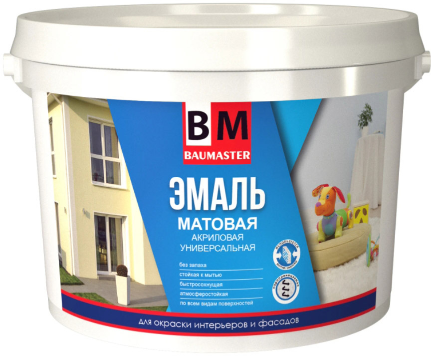 

BAUMASTER эмаль универсальная base A акриловая матовая ВД-АК-1179 (2,5кг)