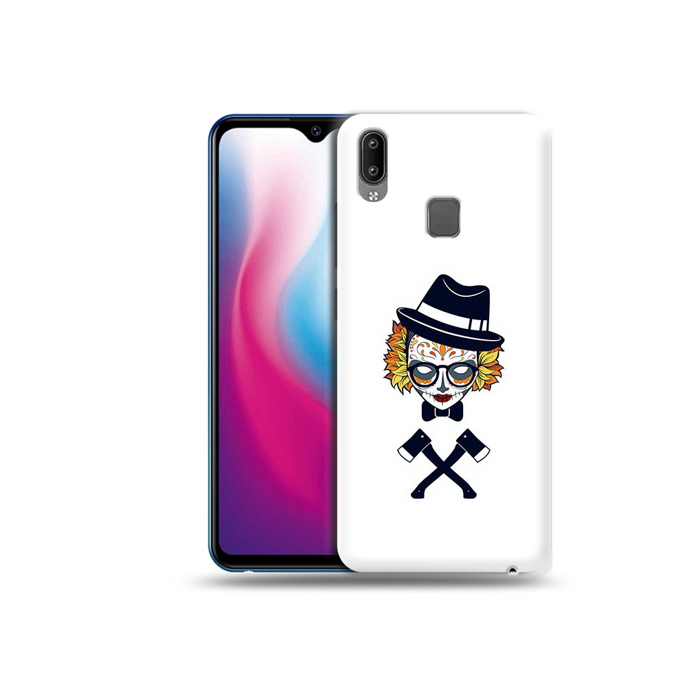 

Чехол MyPads Tocco для Vivo Y93 Lite девушка в маске с топорами рисунок, Прозрачный, Tocco