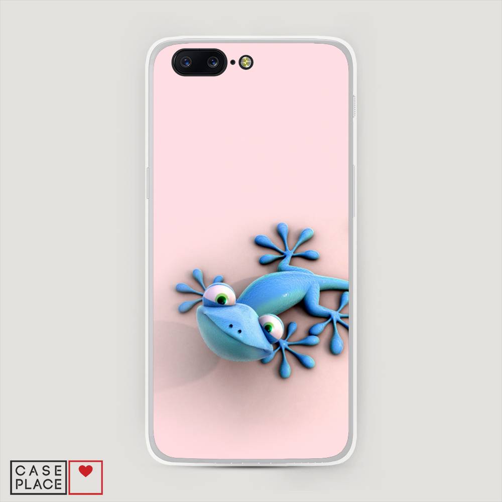 

Чехол Awog на OnePlus 5 / ВанПлас 5 "Голубая ящерка", Розовый;голубой;белый, 150250-2