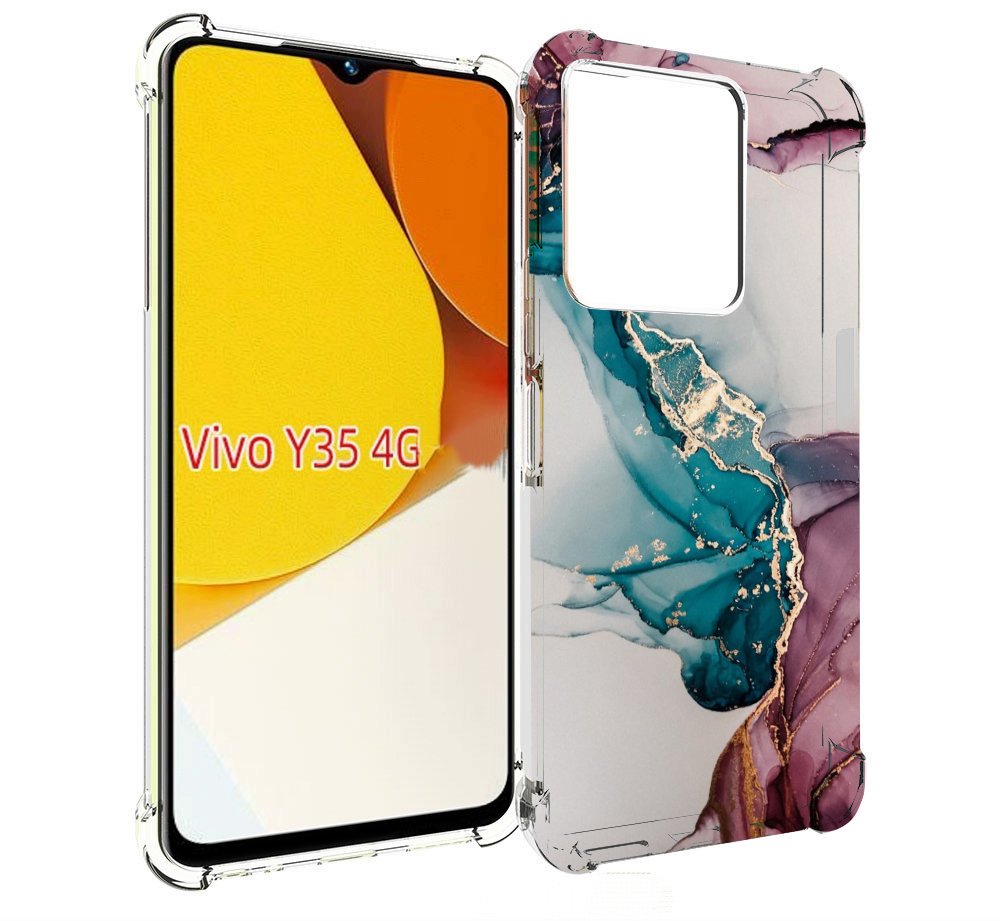 

Чехол MyPads фиолетовый синий краски для Vivo Y35 4G 2022 / Vivo Y22, Прозрачный, Tocco