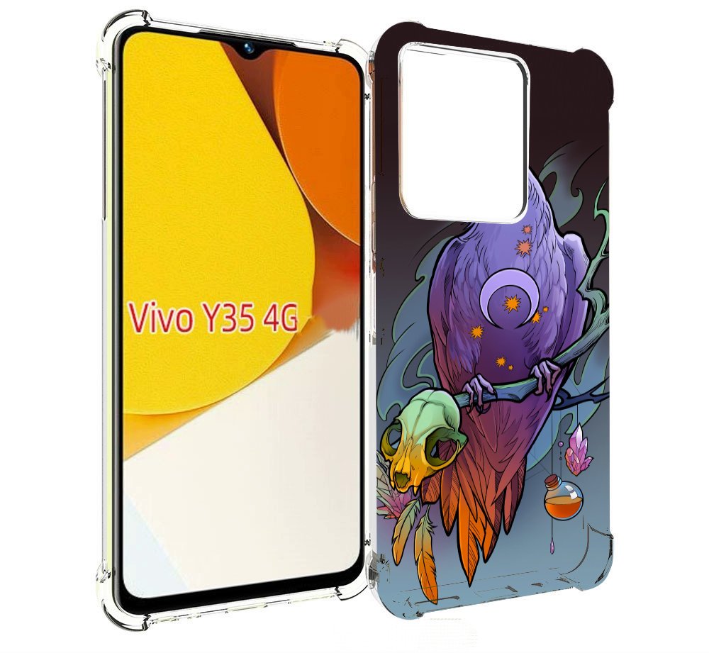 

Чехол MyPads фиолетовый ворон на ветке для Vivo Y35 4G 2022 / Vivo Y22, Прозрачный, Tocco
