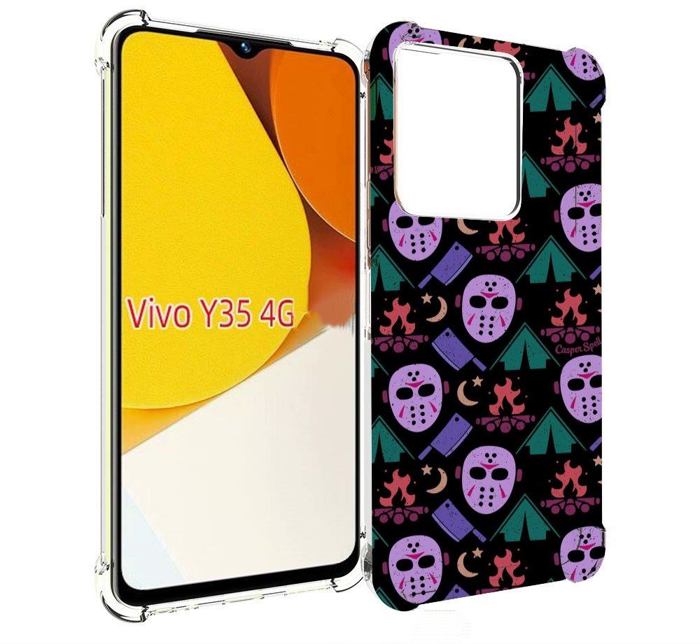 

Чехол MyPads фиолетовые маски для Vivo Y35 4G 2022 / Vivo Y22, Прозрачный, Tocco