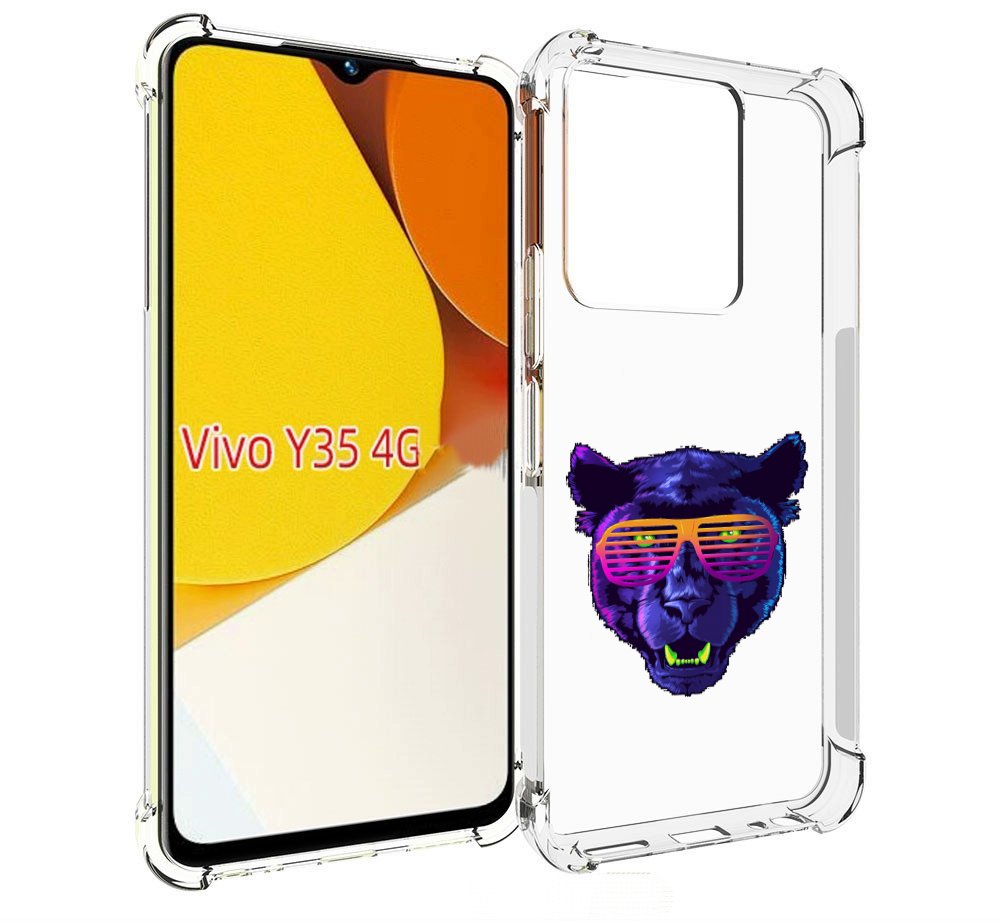 

Чехол MyPads фиолетовая пума в очках для Vivo Y35 4G 2022 / Vivo Y22, Прозрачный, Tocco
