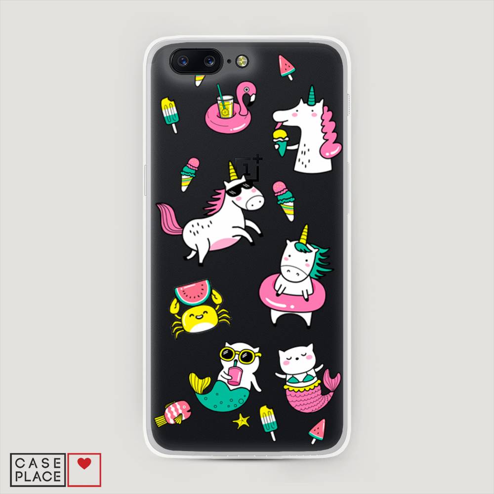 

Чехол Awog на OnePlus 5 / ВанПлас 5 "На отдыхе", Белый;голубой;розовый, 150250-2