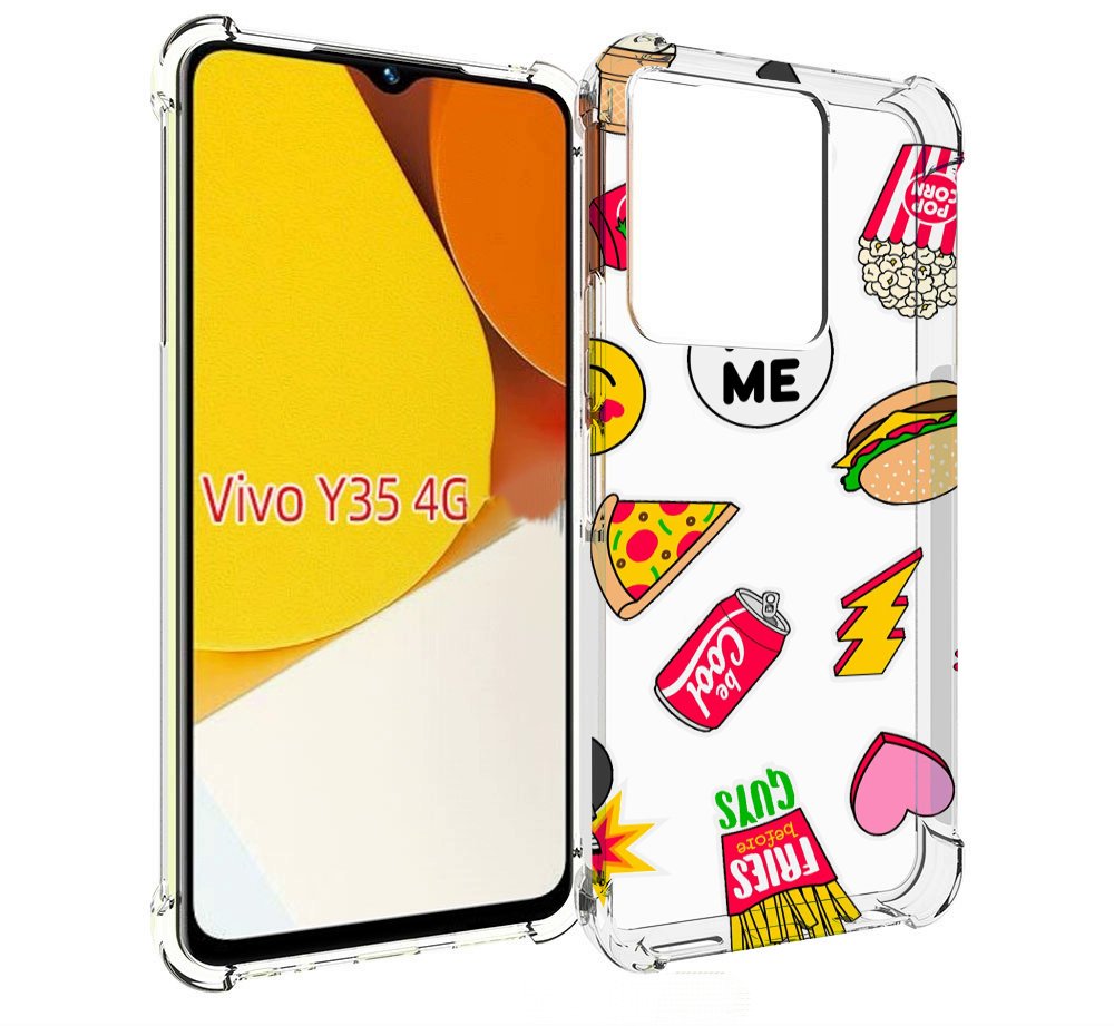 

Чехол MyPads фаст-фуд для Vivo Y35 4G 2022 / Vivo Y22, Прозрачный, Tocco
