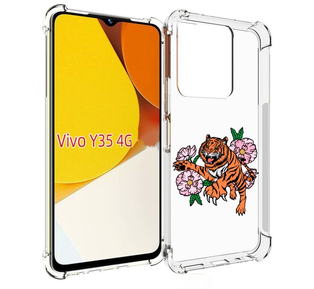 

Чехол MyPads тигры-цветочные для Vivo Y35 4G 2022 / Vivo Y22, Прозрачный, Tocco